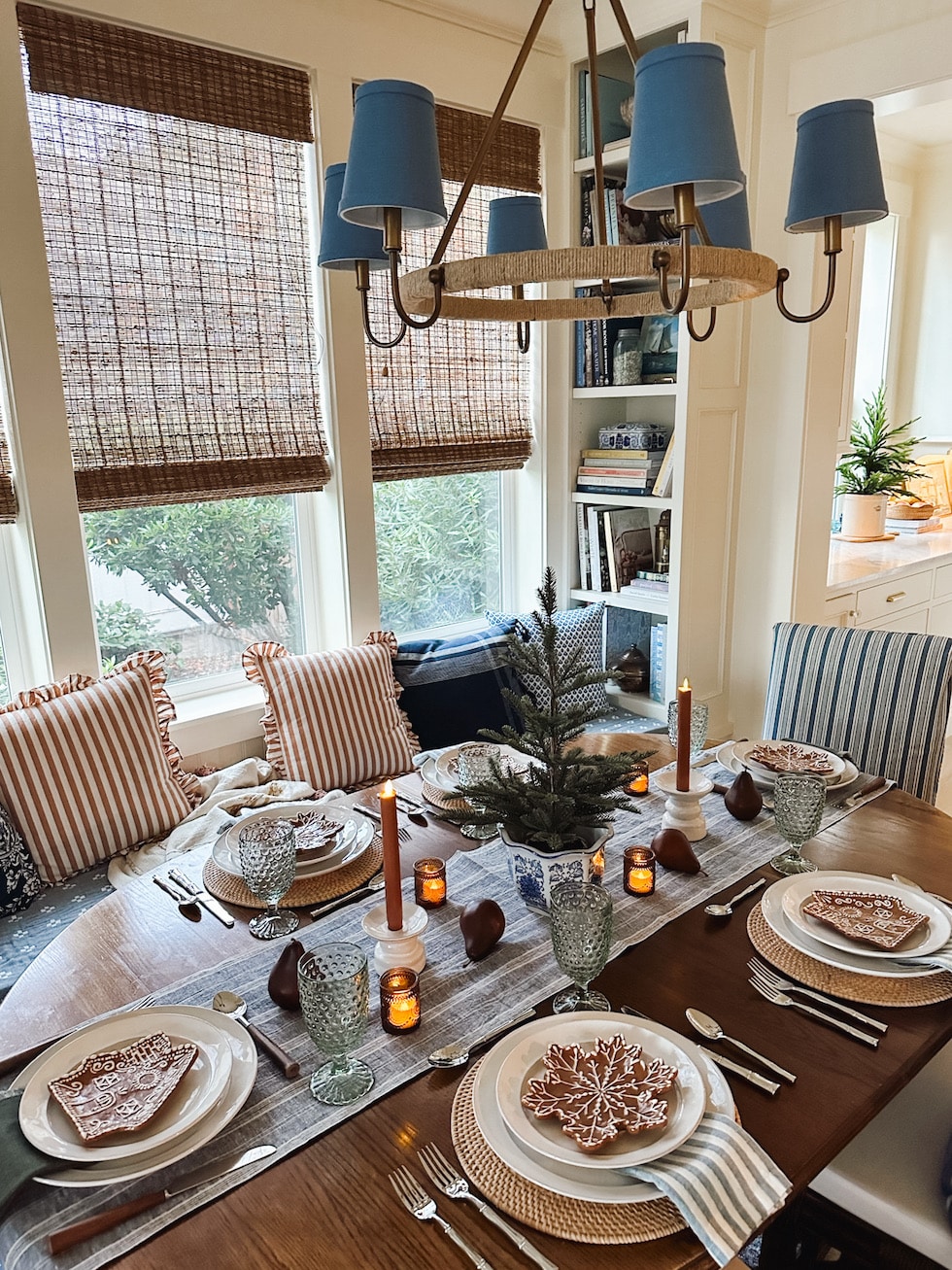 A Simple Christmas and Winter Table in Our Dining Nook