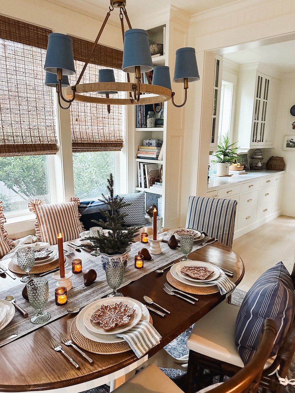 A Simple Christmas and Winter Table in Our Dining Nook