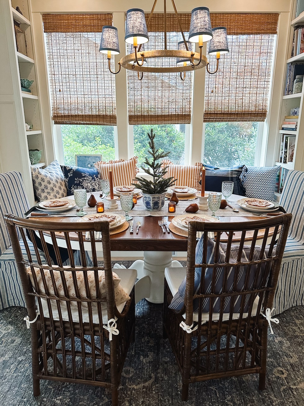A Simple Christmas and Winter Table in Our Dining Nook