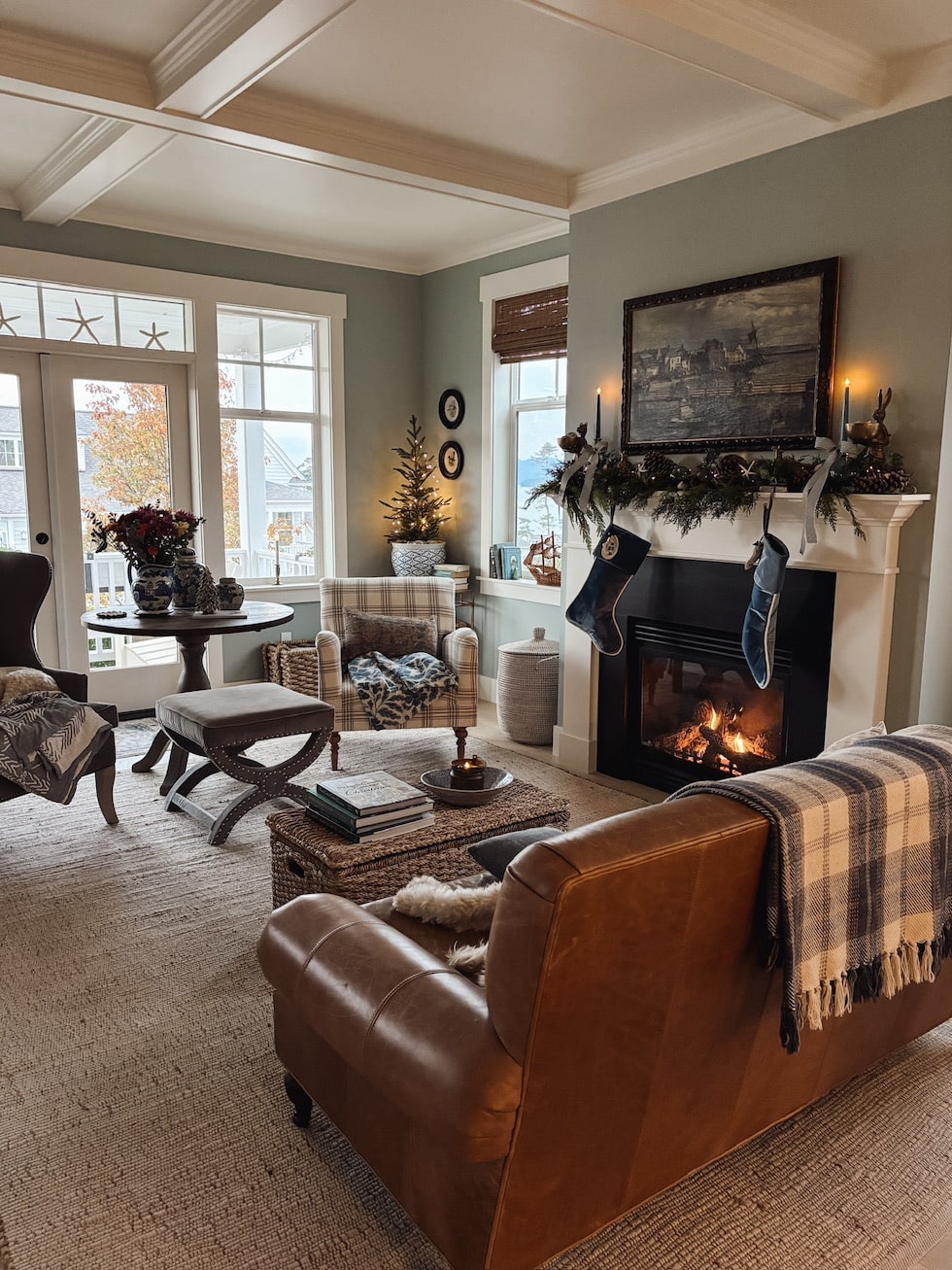 Our Coastal Christmas Mantel