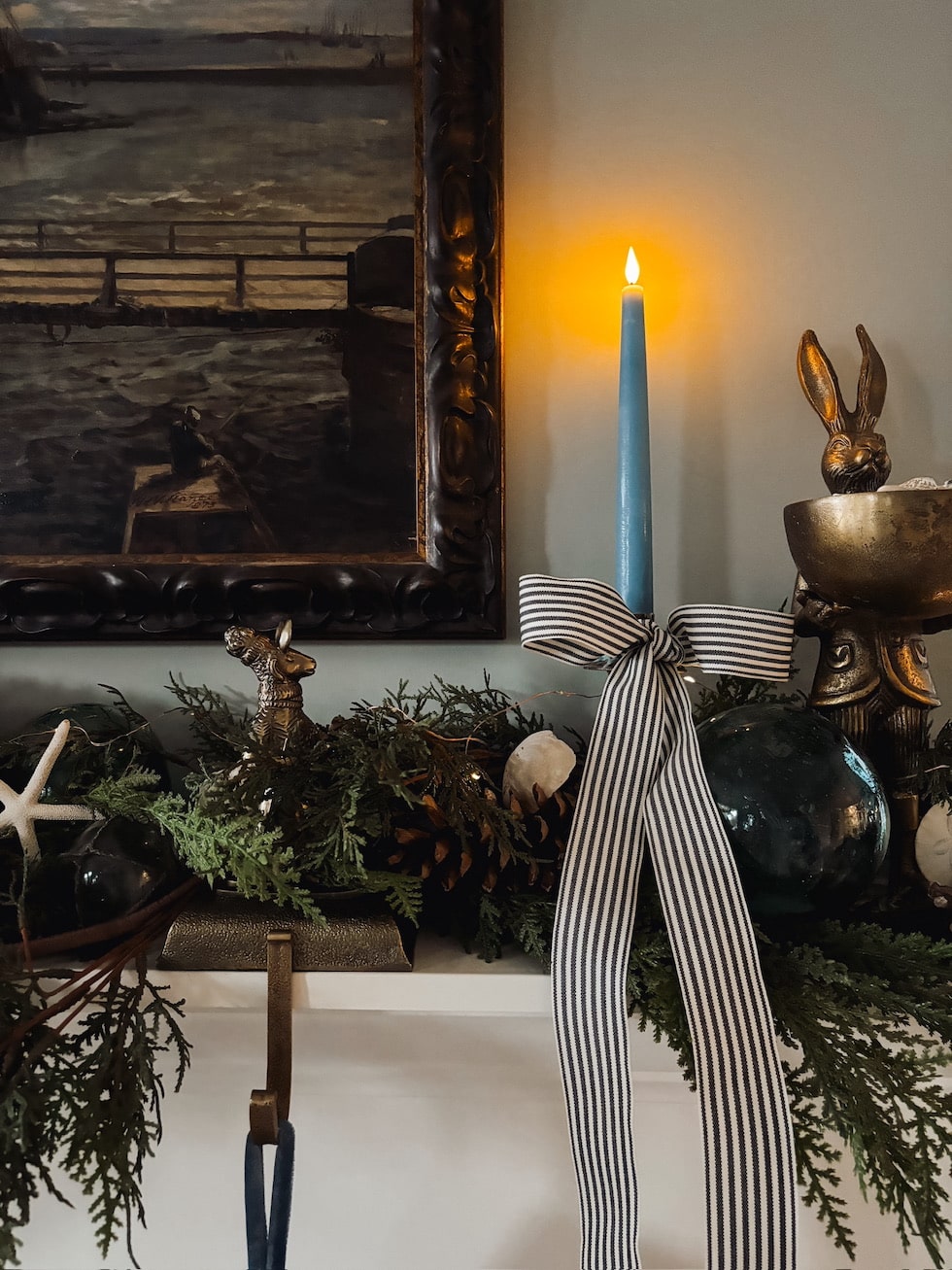 Our Coastal Christmas Mantel