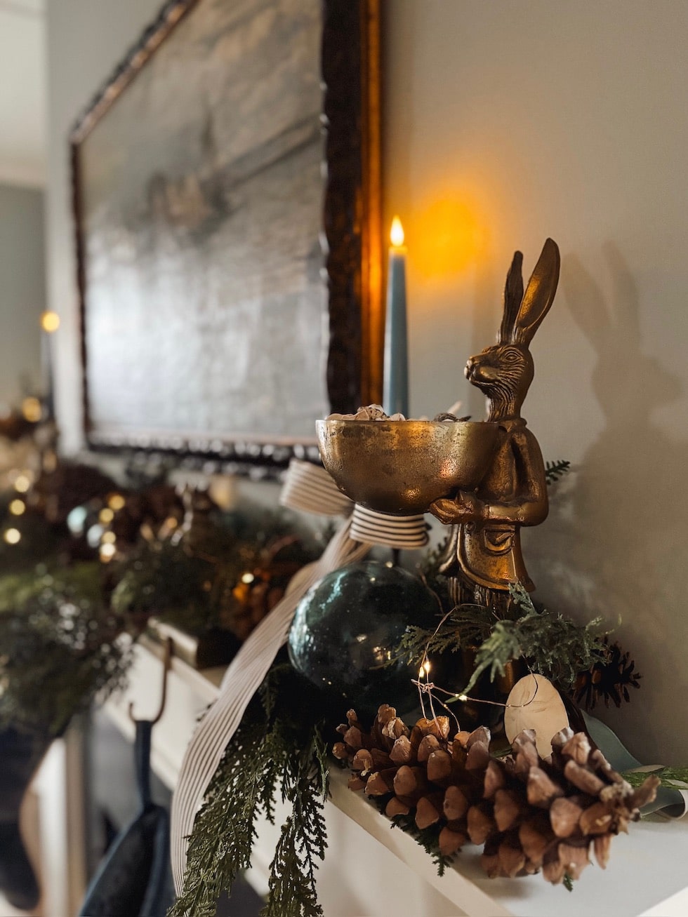 Our Coastal Christmas Mantel