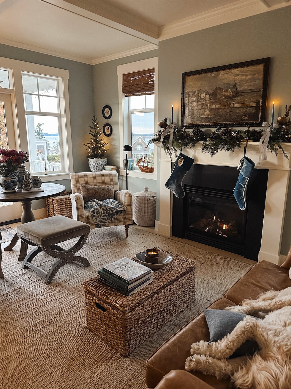 Our Coastal Christmas Mantel