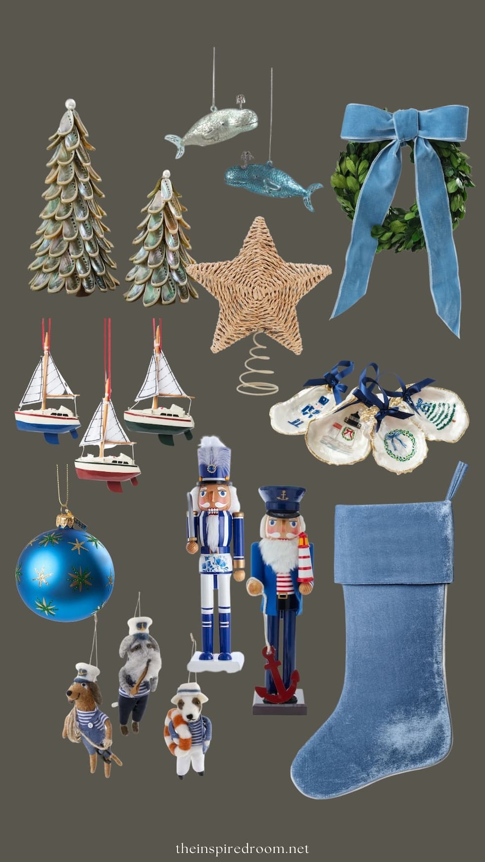 Our Coastal Christmas Mantel