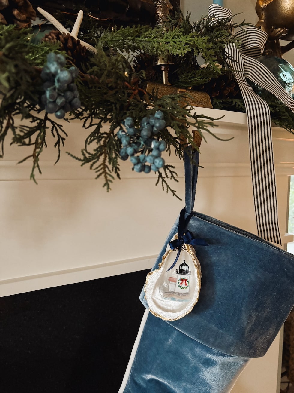 Our Coastal Christmas Mantel