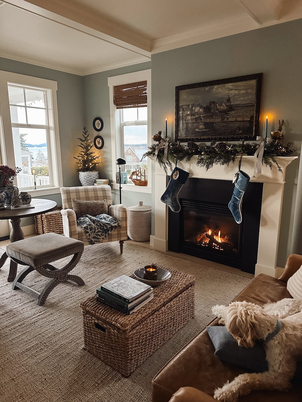 Our Coastal Christmas Mantel