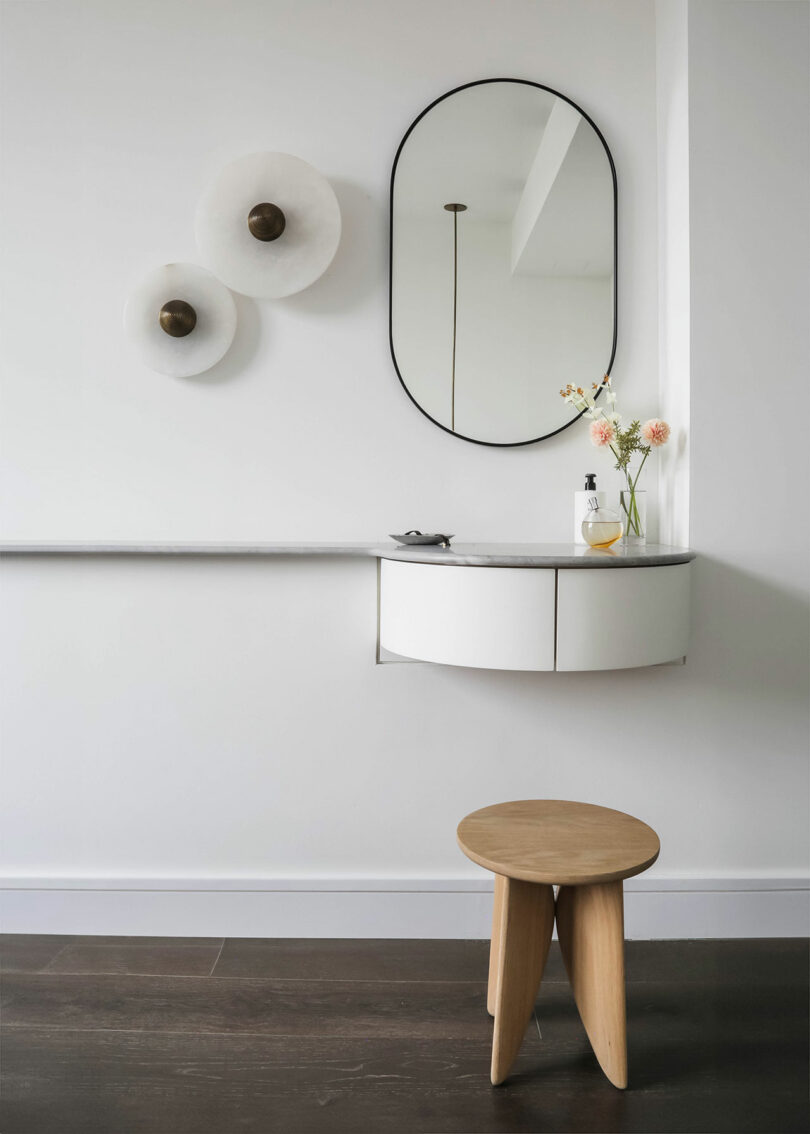 A built-in vanity.