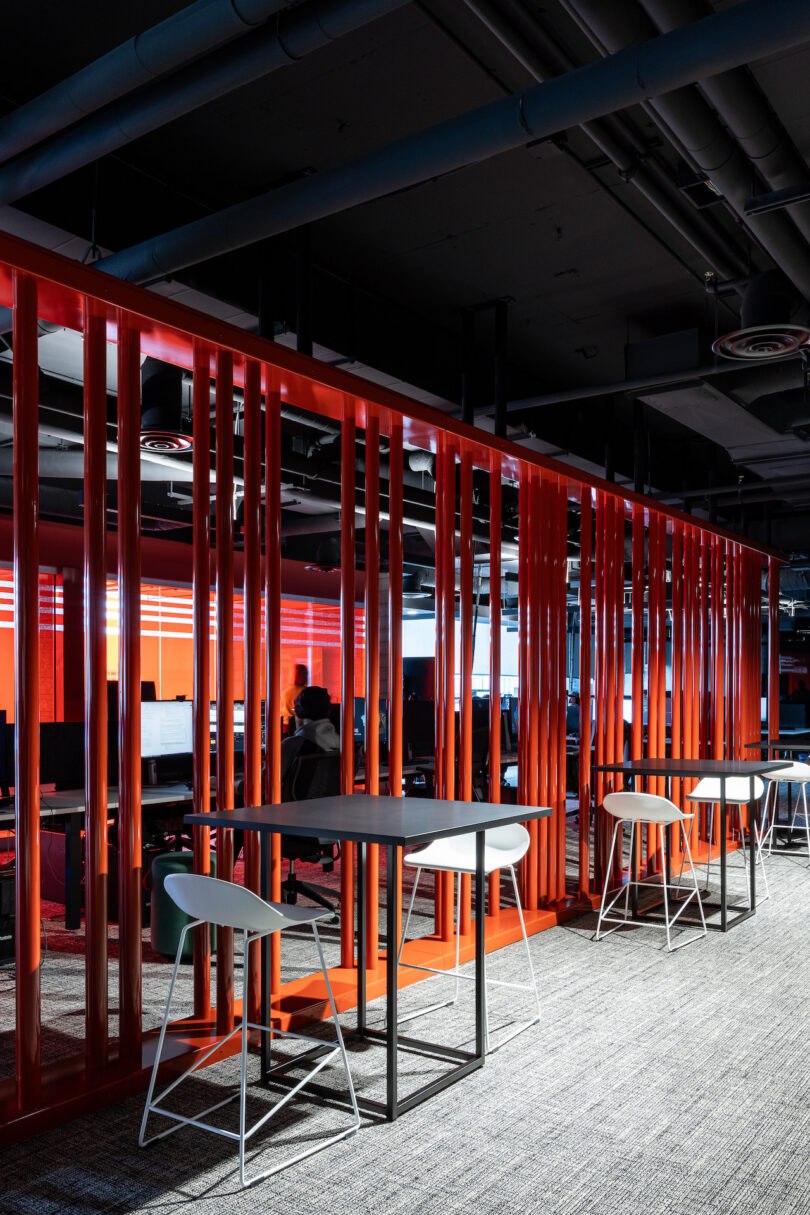 work stations with black furniture