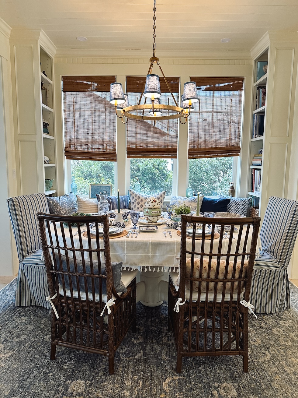 Our Blue and White and Green Easter Table