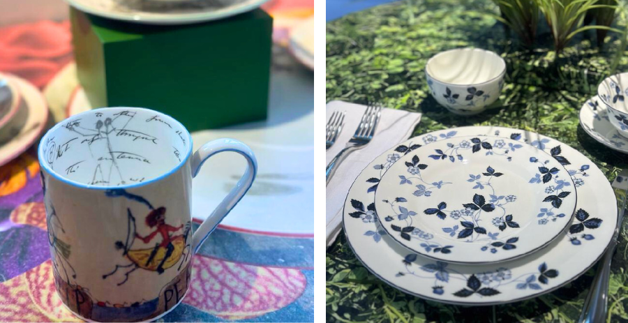 Wedgwood Voyage of the Beagle ceramics and Wild Strawberry Inky Blue