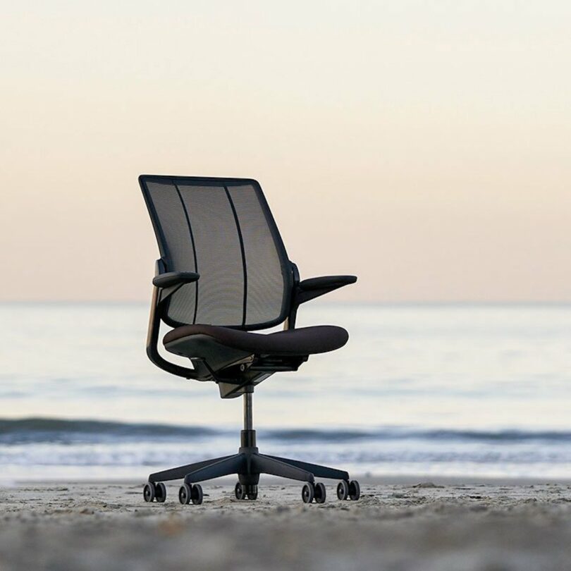 Humanscale Smart Ocean Task Chair on the beach