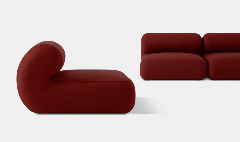 modern dark red sectional sofas