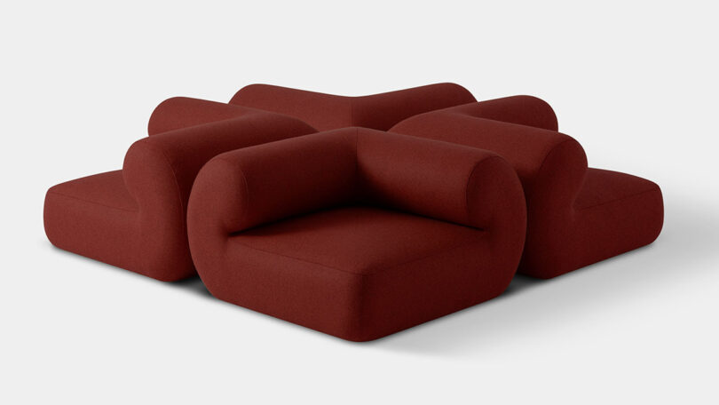 modern dark red sectional sofas