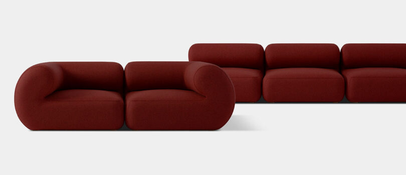 modern dark red sectional sofas