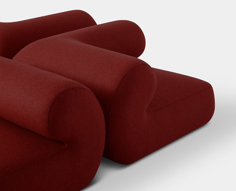 modern dark red sectional sofas